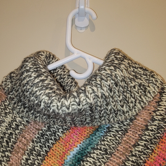 Anthropologie Sweaters - Poncho Anthropologie Orange Knit Poncho One size fits Medium